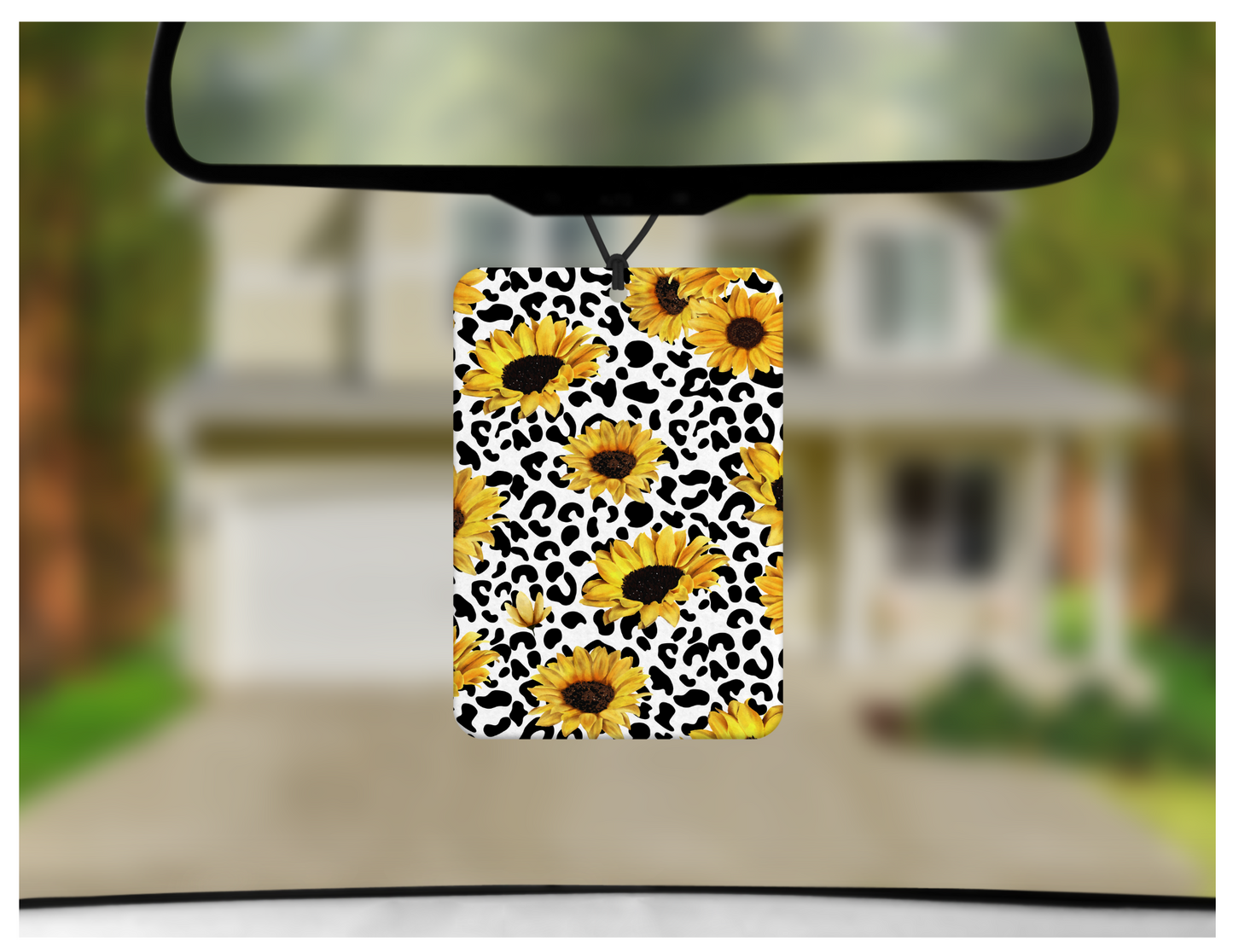 Sunflower & Leopard | Sublimation Air Freshener