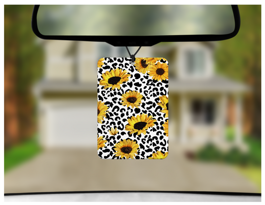 Sunflower & Leopard | Sublimation Air Freshener