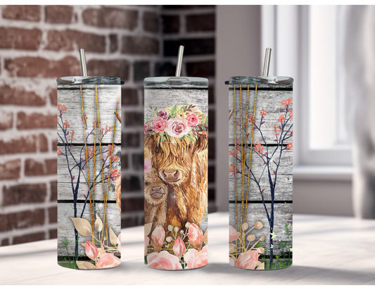 Family Highland Cow | Sublimation Tumbler | Personalized | 20 oz.