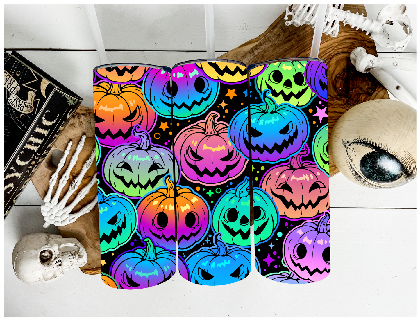 Neon Pumpkins | Sublimation Tumbler | 20oz