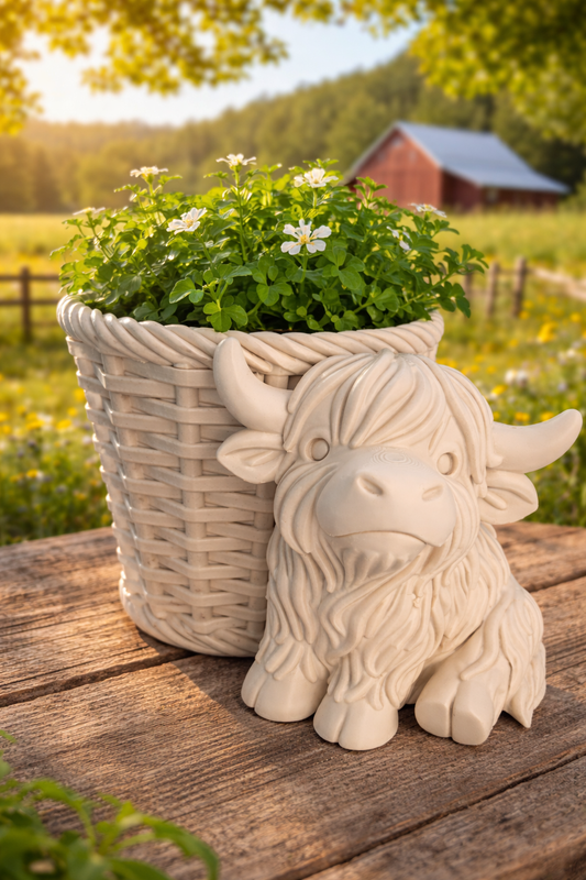 Highland Cow Planter Pot