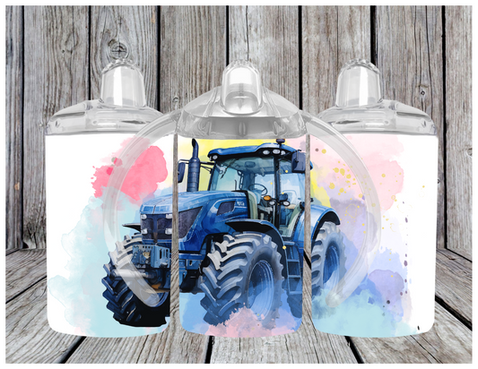 Water Colour Tractor | Sublimation Sippy Cup | 12oz