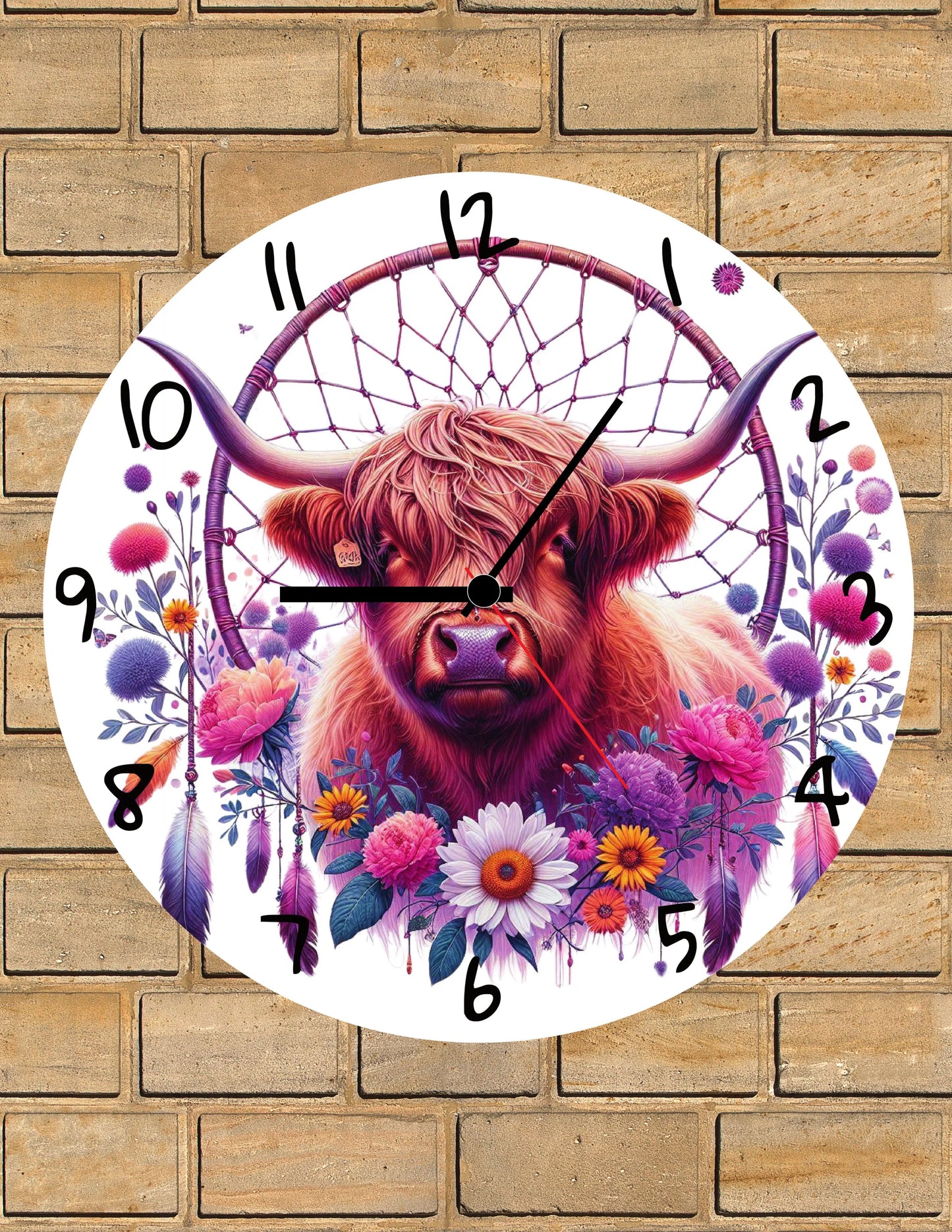 Highland Cow Wooden Clock