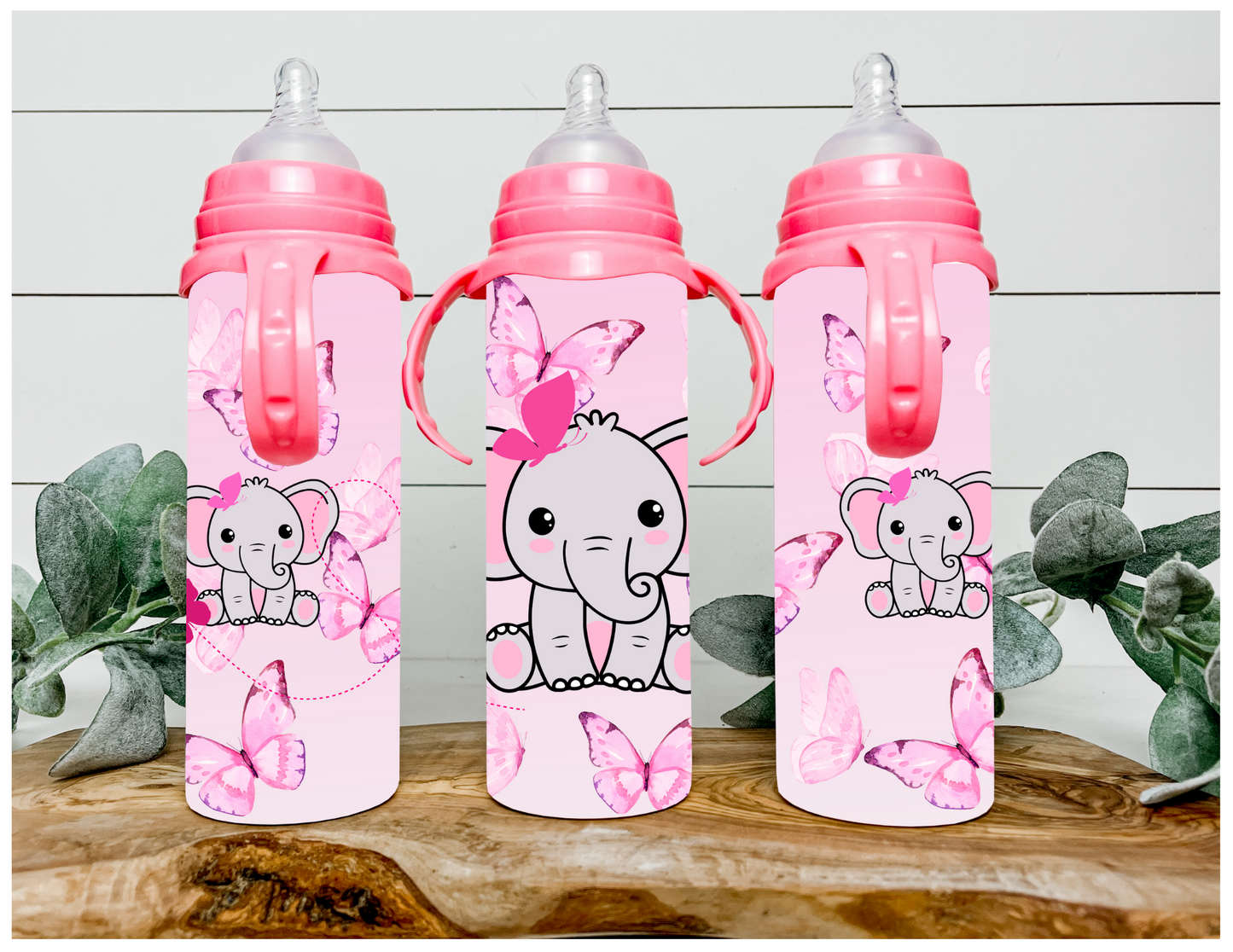 Pink Elephant | Sublimation Baby Bottle