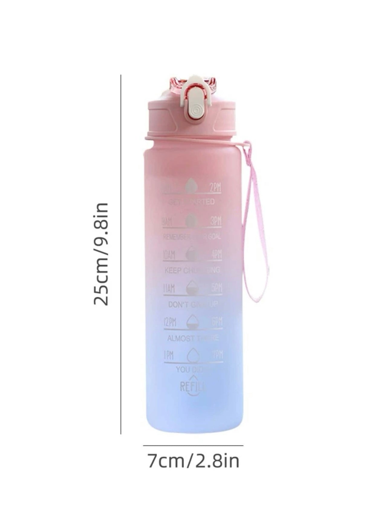 1L Water | Bottle Motivational Drink Bottles | Time Markings | BPA Free | Sport Gym