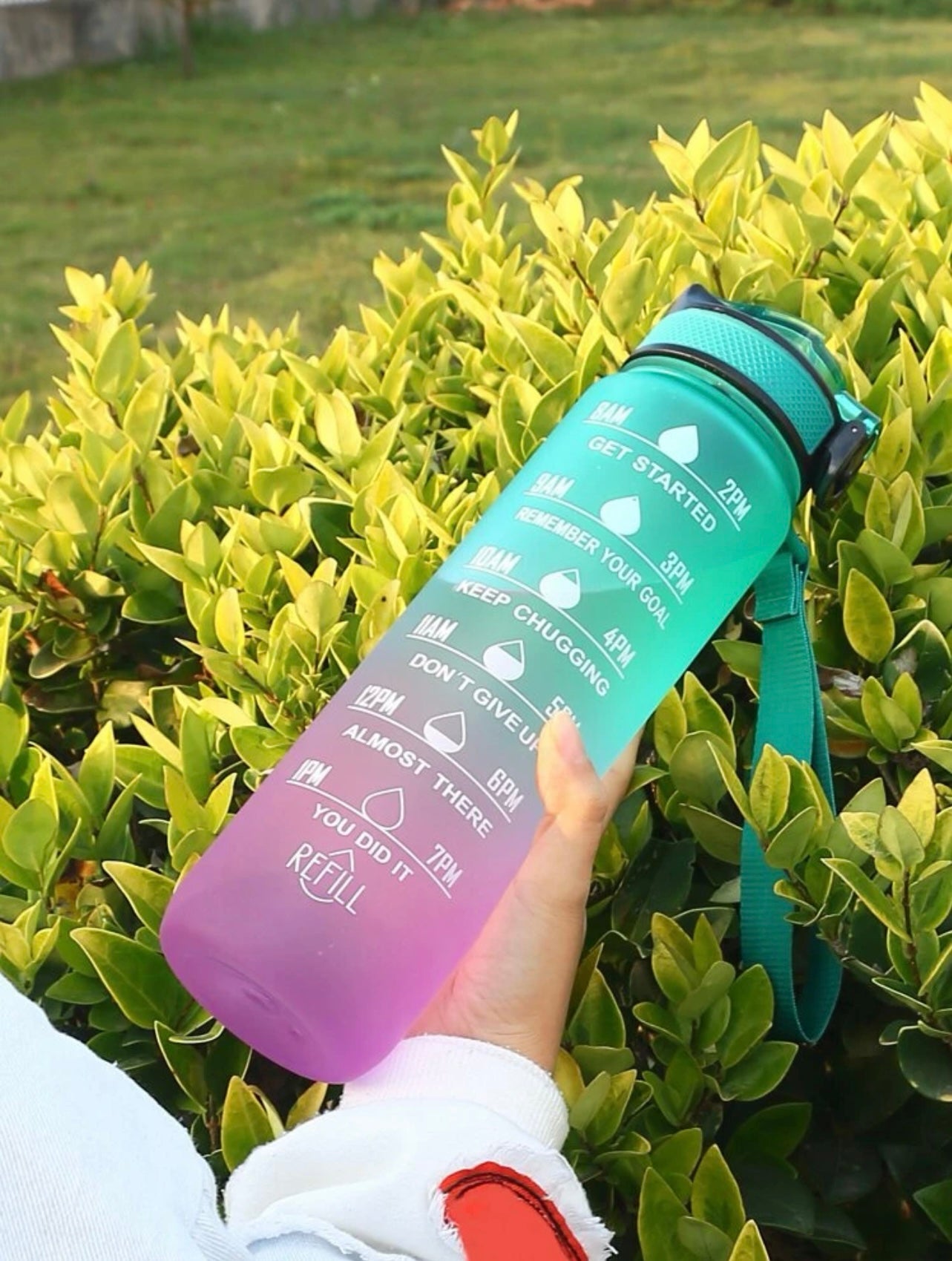 1L Water | Bottle Motivational Drink Bottles | Time Markings | BPA Free | Sport Gym